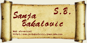 Sanja Bakalović vizit kartica